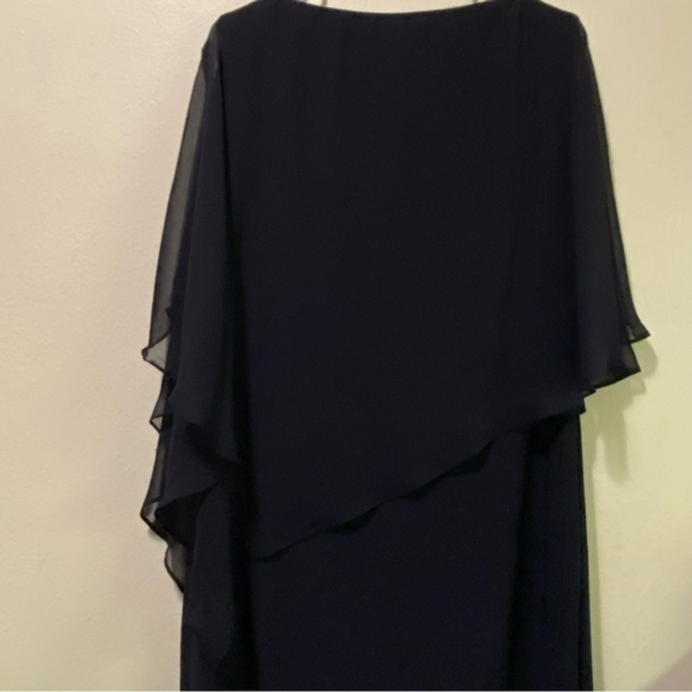 X By Xscape Dress Women’s Size 14 Black Sleeveless With Cover Up Whimsigoth - Picture 13 of 15